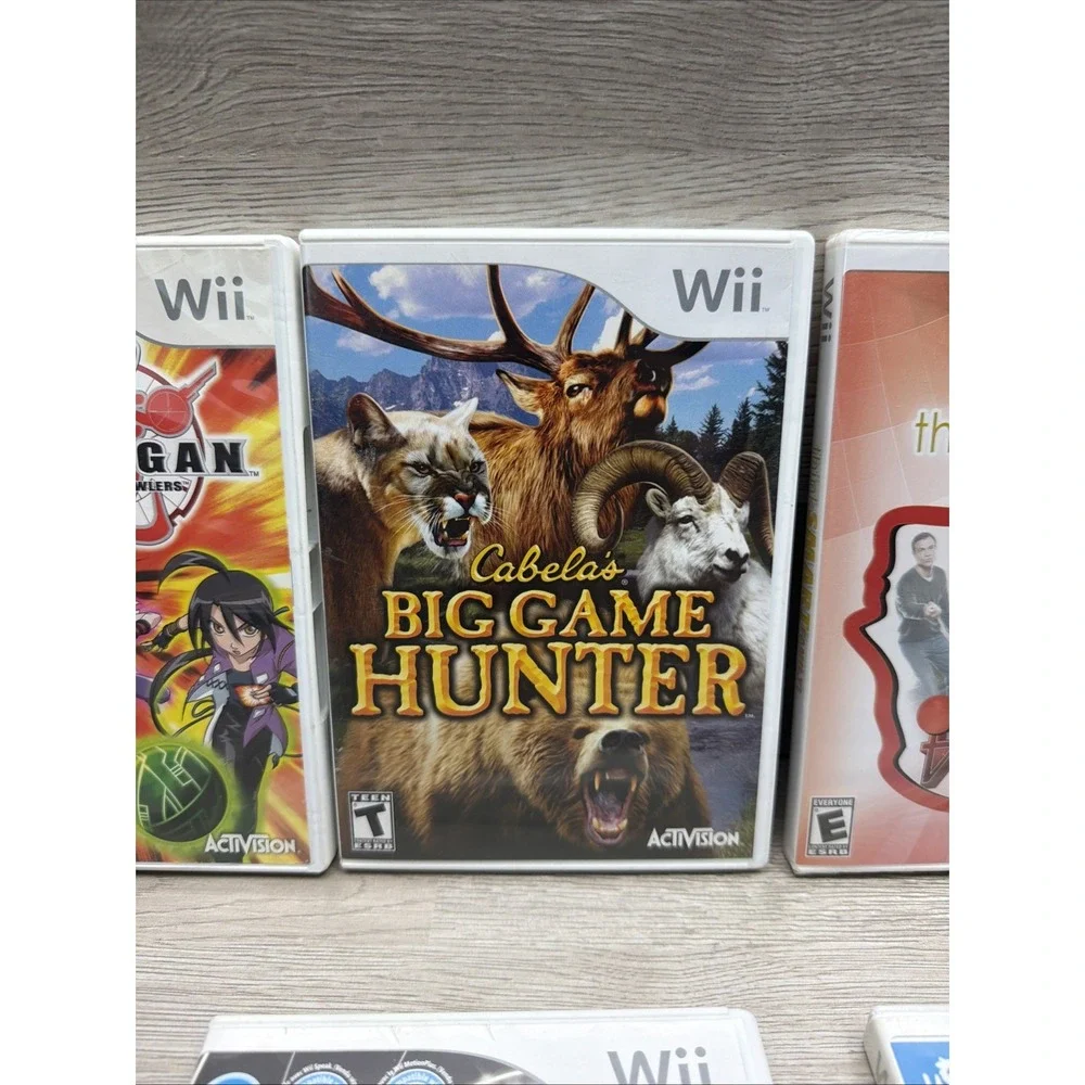 Nintendo Wii Game Lot Of 7. Bakugan, Cabela's Big Game, Think Smart, uDraw, NHL